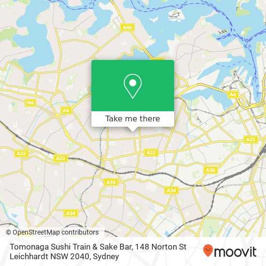 Tomonaga Sushi Train & Sake Bar, 148 Norton St Leichhardt NSW 2040 map