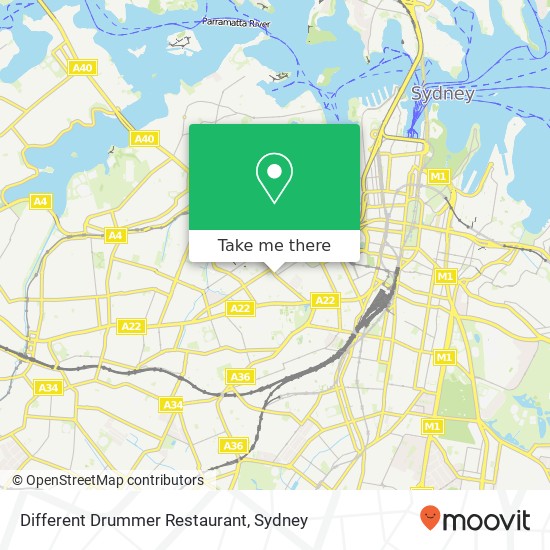 Different Drummer Restaurant, 185 Glebe Point Rd Glebe NSW 2037 map