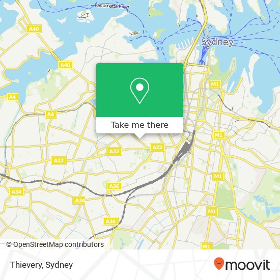 Mapa Thievery, 91 Glebe Point Rd Glebe NSW 2037