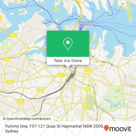 Mapa Yummy One, 107-121 Quay St Haymarket NSW 2000