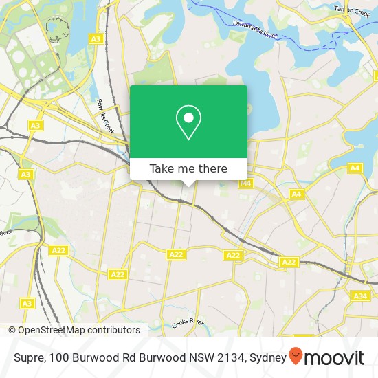 Supre, 100 Burwood Rd Burwood NSW 2134 map