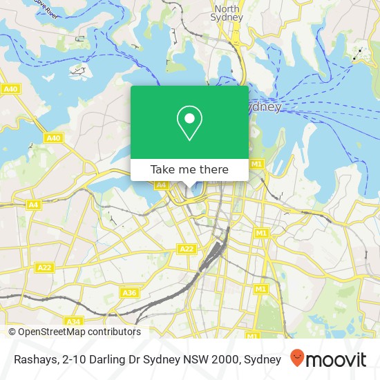 Mapa Rashays, 2-10 Darling Dr Sydney NSW 2000