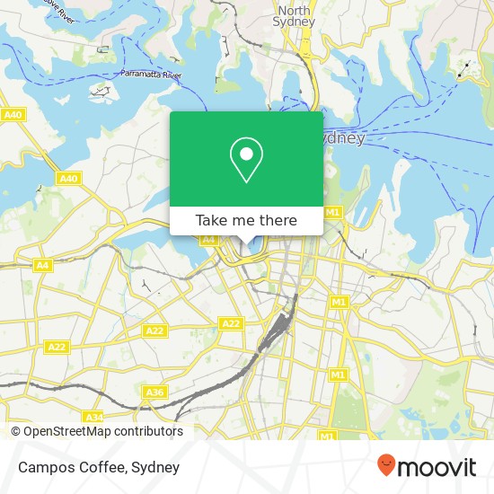 Campos Coffee, Darling Harbour Walk Sydney NSW 2000 map