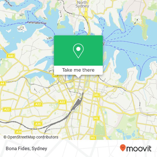 Bona Fides, 70 Druitt St Sydney NSW 2000 map