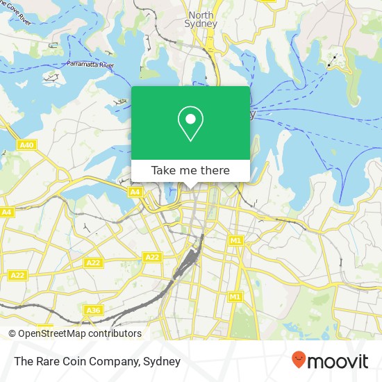 Mapa The Rare Coin Company, 44 Market St Sydney NSW 2000