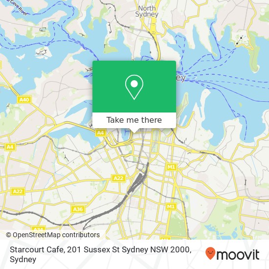 Mapa Starcourt Cafe, 201 Sussex St Sydney NSW 2000