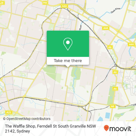 Mapa The Waffle Shop, Ferndell St South Granville NSW 2142