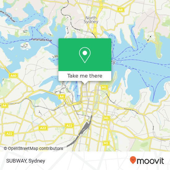SUBWAY, Clarence St Sydney NSW 2000 map
