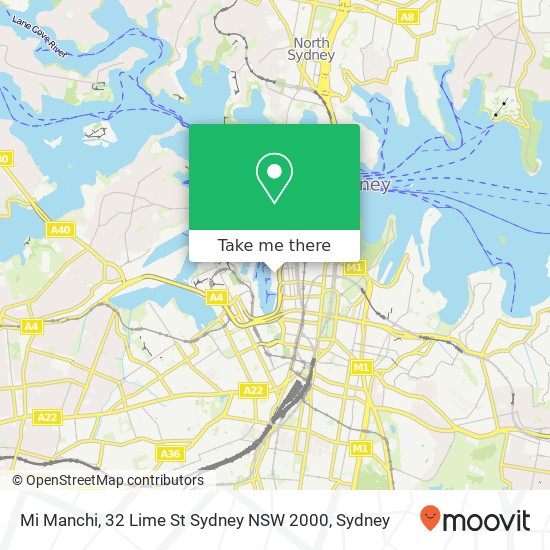 Mapa Mi Manchi, 32 Lime St Sydney NSW 2000