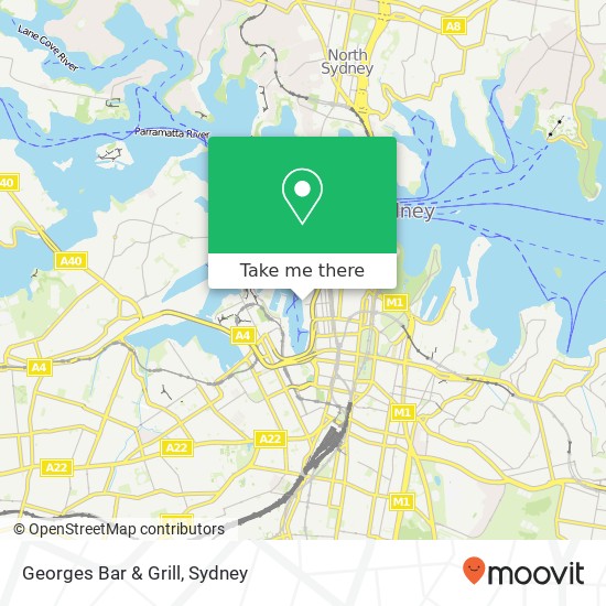 Mapa Georges Bar & Grill, The Promenade Sydney NSW 2000