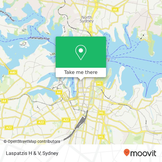 Mapa Laspatzis H & V, 36 Clarence St Sydney NSW 2000