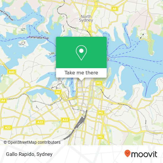 Gallo Rapido, Menzies Arc Sydney NSW 2000 map