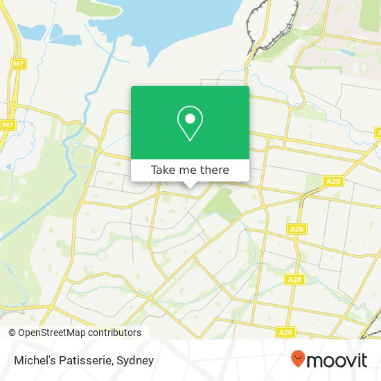 Mapa Michel's Patisserie, Prairiewood NSW 2176