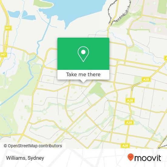 Mapa Williams, Prairiewood NSW 2176