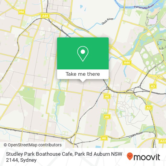 Studley Park Boathouse Cafe, Park Rd Auburn NSW 2144 map