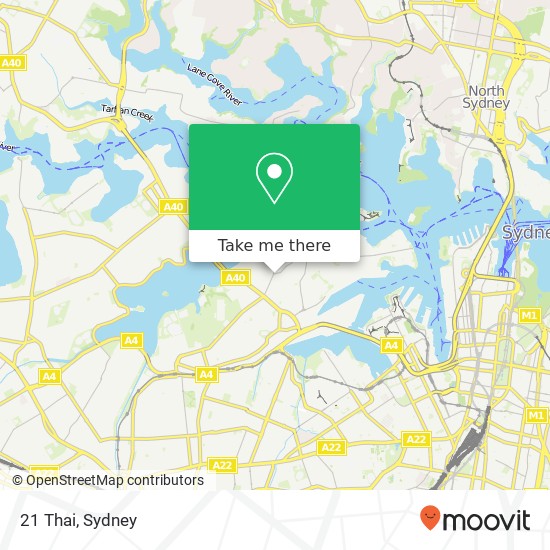 21 Thai, 572 Darling St Rozelle NSW 2039 map