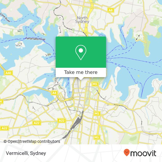 Mapa Vermicelli, Curtin Pl Sydney NSW 2000