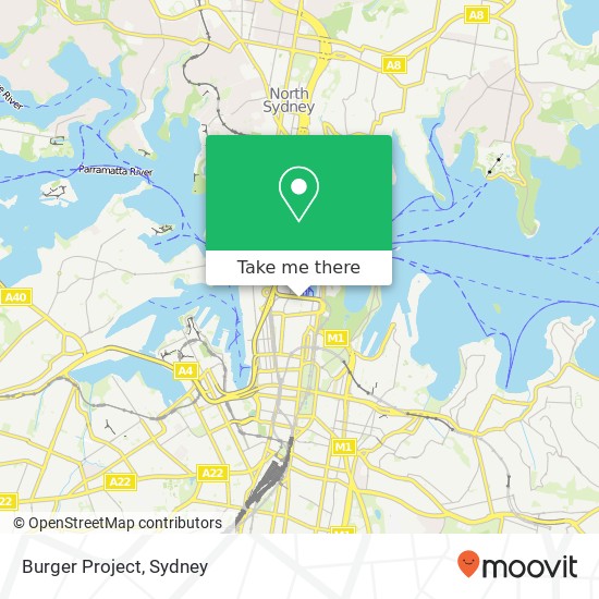 Mapa Burger Project, Alfred St Sydney NSW 2000