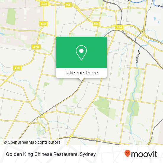 Mapa Golden King Chinese Restaurant, 126 Military Rd Guildford NSW 2161