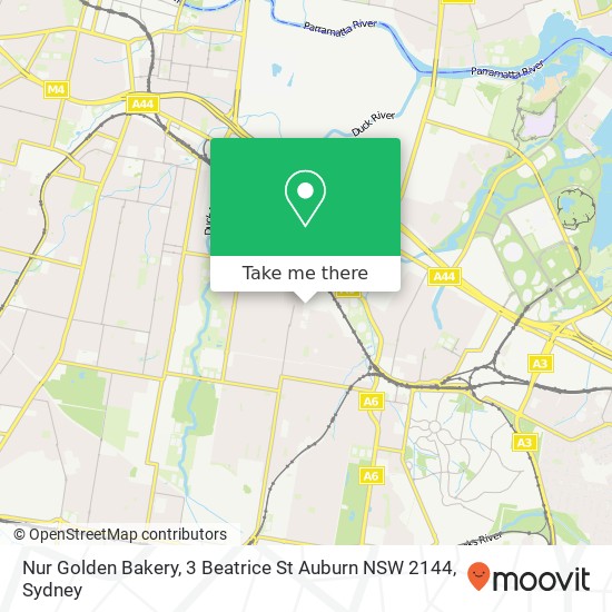 Nur Golden Bakery, 3 Beatrice St Auburn NSW 2144 map