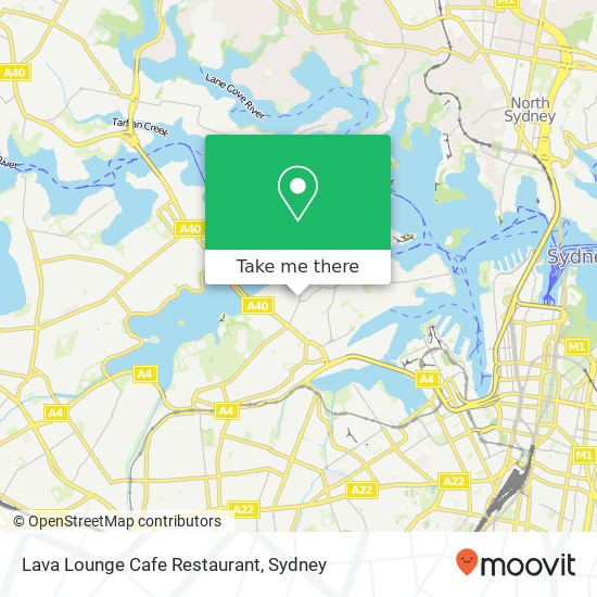 Mapa Lava Lounge Cafe Restaurant, 585 Darling St Rozelle NSW 2039