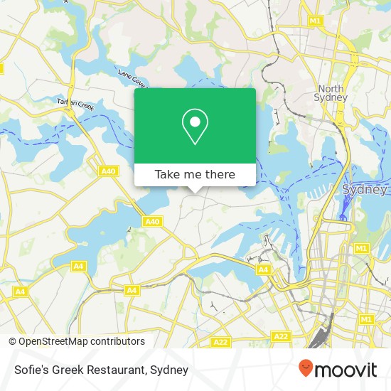 Sofie's Greek Restaurant, 386 Darling St Balmain NSW 2041 map