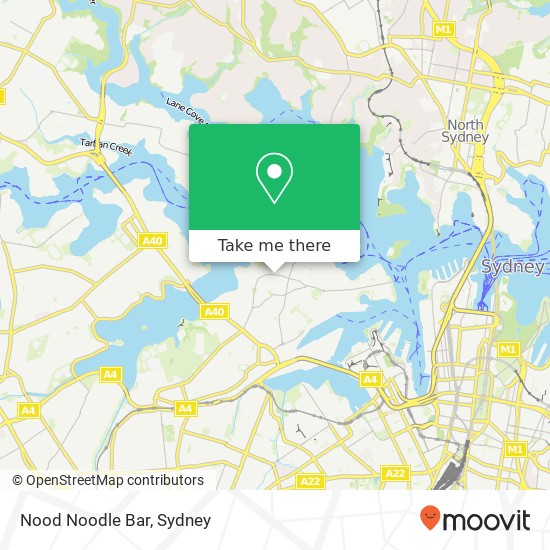 Mapa Nood Noodle Bar, 386 Darling St Balmain NSW 2041