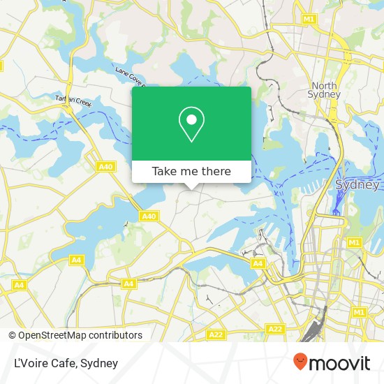 Mapa L'Voire Cafe, 382 Darling St Balmain NSW 2041