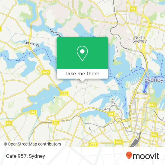 Mapa Cafe 957, 415 Darling St Balmain NSW 2041
