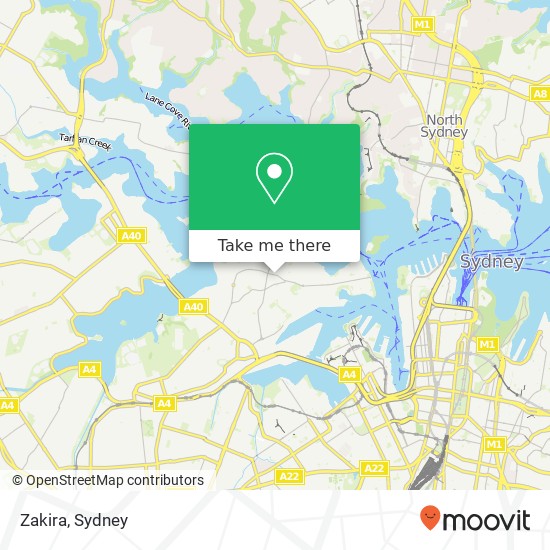 Mapa Zakira, 336 Darling St Balmain NSW 2041