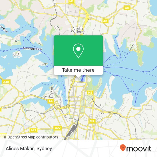 Alices Makan, George St The Rocks NSW 2000 map