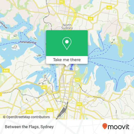 Mapa Between the Flags, Cnr Argyle & Playfair St The Rocks NSW 2000