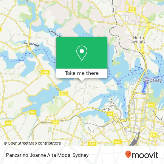 Mapa Panzarino Joanne Alta Moda, 1 Birchgrove Rd Balmain NSW 2041