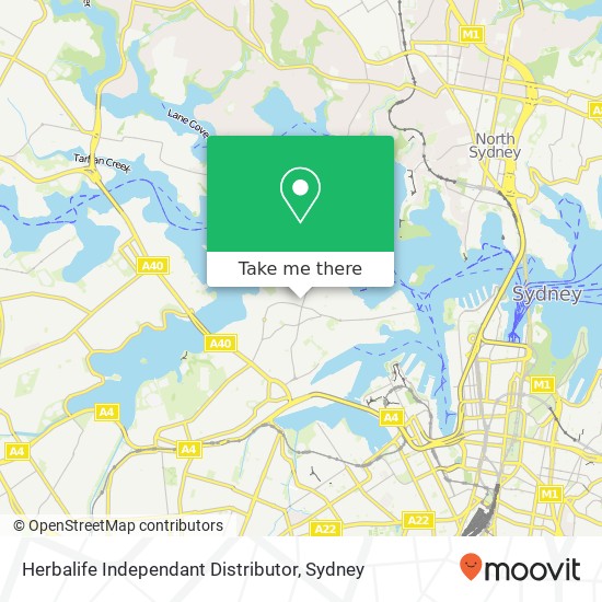 Mapa Herbalife Independant Distributor, 14 Rowntree St Balmain NSW 2041
