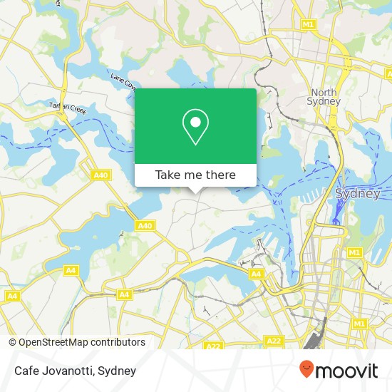 Mapa Cafe Jovanotti, 20 North St Balmain NSW 2041