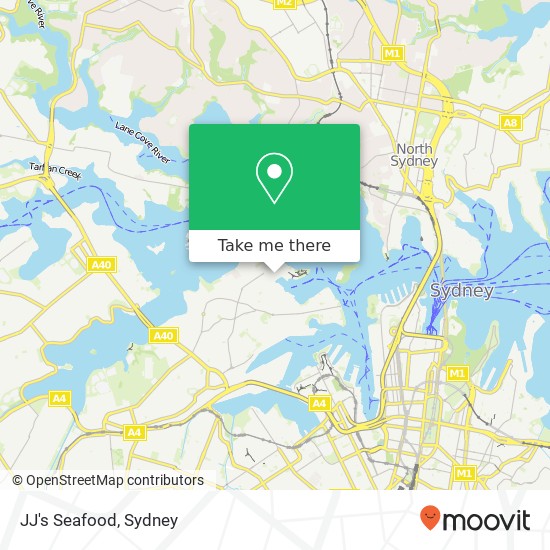 Mapa JJ's Seafood, McKell St Birchgrove NSW 2041