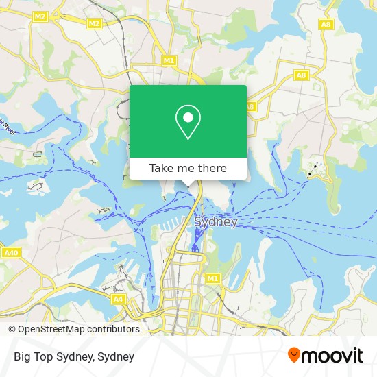 Big Top Sydney map