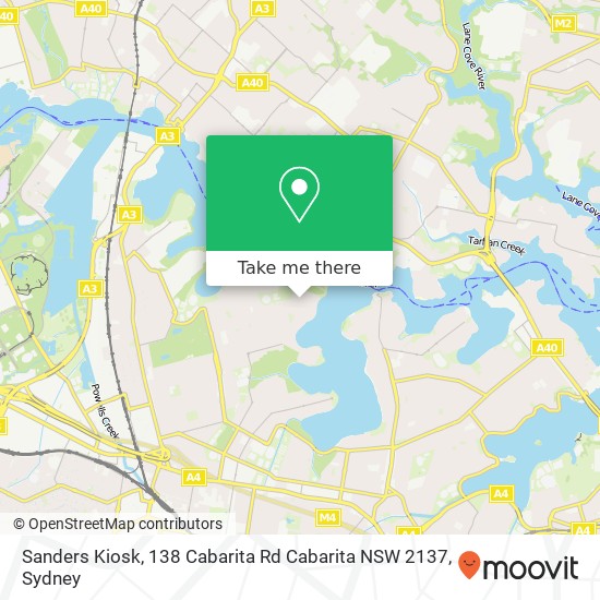 Mapa Sanders Kiosk, 138 Cabarita Rd Cabarita NSW 2137