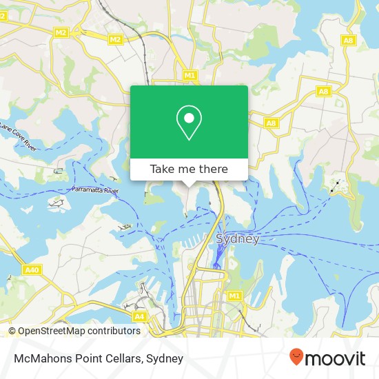 McMahons Point Cellars map