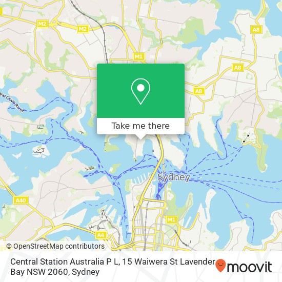 Central Station Australia P L, 15 Waiwera St Lavender Bay NSW 2060 map
