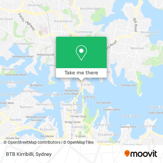 BTB Kirribilli map