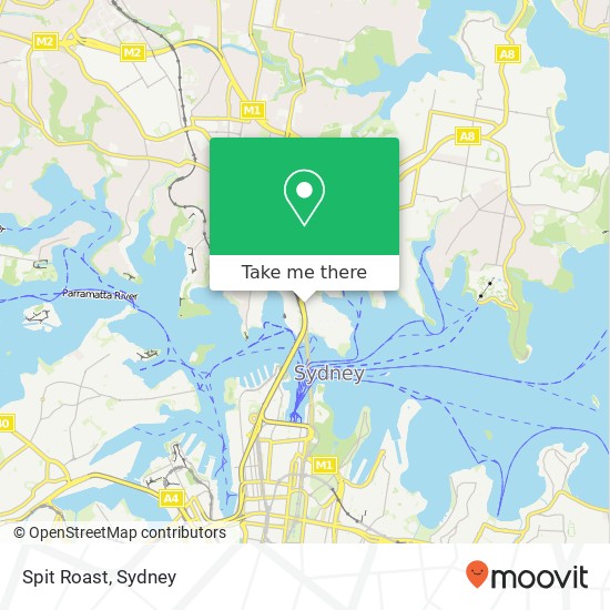 Mapa Spit Roast, 27 Broughton St Kirribilli NSW 2061