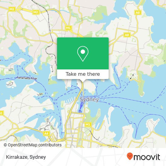 Mapa Kirrakaze, Broughton St Kirribilli NSW 2061