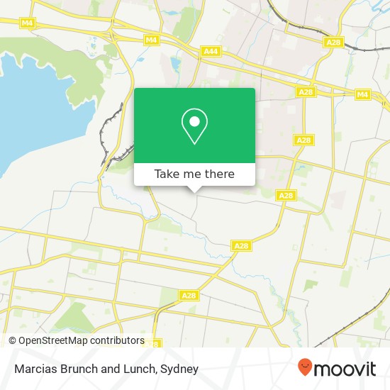 Mapa Marcias Brunch and Lunch, Woodpark Rd Smithfield NSW 2164