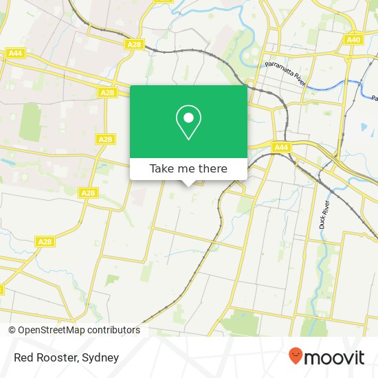 Red Rooster, Oxford St Merrylands NSW 2160 map