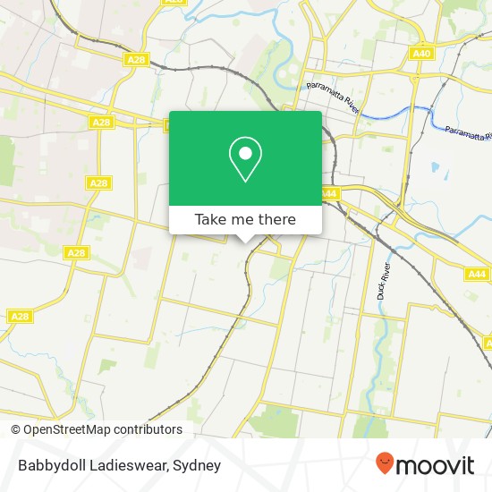 Mapa Babbydoll Ladieswear, 165 Merrylands Rd Merrylands NSW 2160