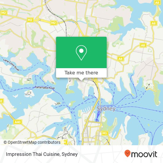 Impression Thai Cuisine, 69-71 Union St McMahons Point NSW 2060 map