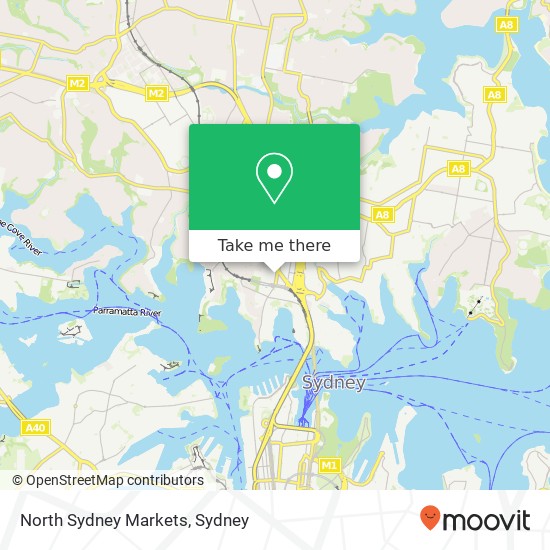 Mapa North Sydney Markets, 54 Miller St North Sydney NSW 2060