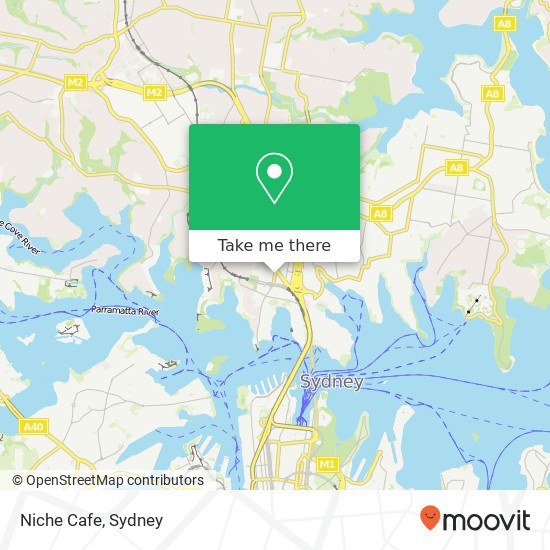 Mapa Niche Cafe, Miller St North Sydney NSW 2060