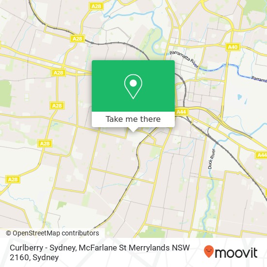 Curlberry - Sydney, McFarlane St Merrylands NSW 2160 map